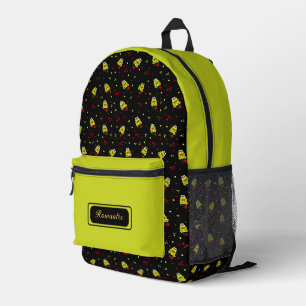 Mochila Impresa Rana dulce con patrón de rosas