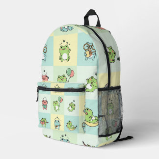 Mochila Impresa Ranas con pequeños hobbies