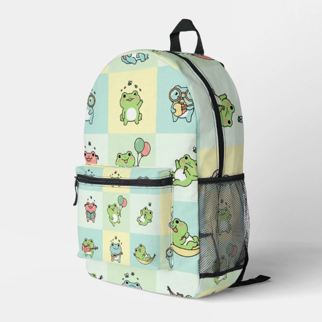 Mochila Impresa Ranas con pequeños hobbies (Esquina derecha trasera )
