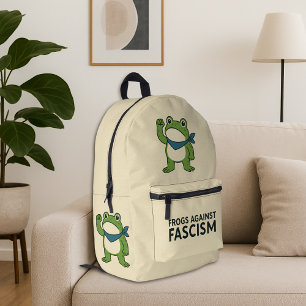Mochila Impresa Ranas Contra el Fascismo Protesta de Rana de Portl