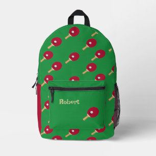 Mochila Impresa Raqueta de tenis de mesa verde personalizado