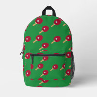 Raqueta de tenis de mesa y bola en verde