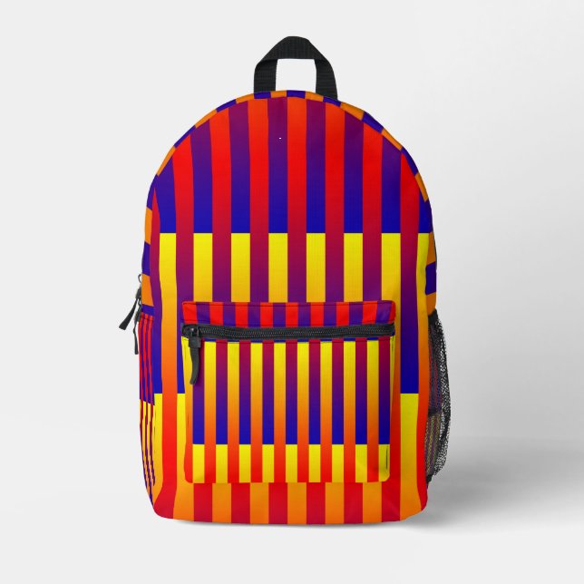 Mochila Impresa Rayas amarillas rojas azules (Anverso)