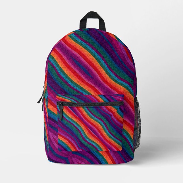 Mochila Impresa Rayas arcoiris (Anverso)