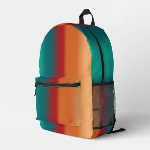 Mochila Impresa Rayas arcoiris turquesa roja, Naranja suroeste