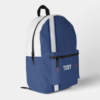 Mochila Impresa Rayas azules náuticas personalizadas