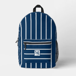 Mochila Impresa Rayas Azules y Blancas Clásicas