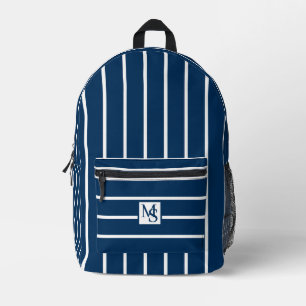 Mochila Impresa Rayas Azules y Blancas Clásicas