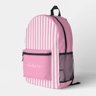 Mochila Impresa Rayas blancas rosadas