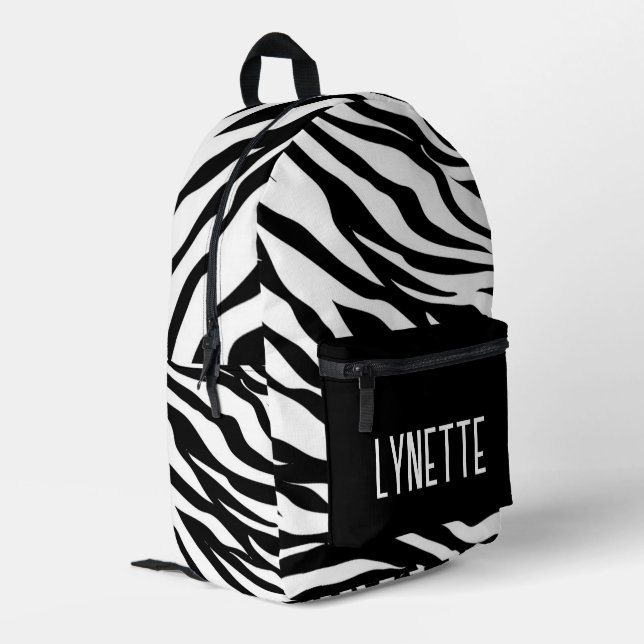 Mochila Impresa Rayas de cebra personalizadas (Esquina izquierda trasera)