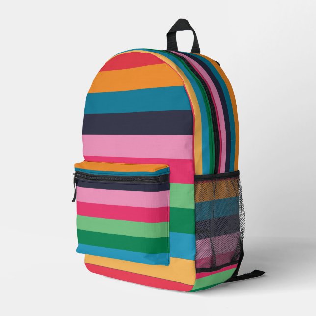 Mochila Impresa Rayas de colores (Esquina derecha trasera )