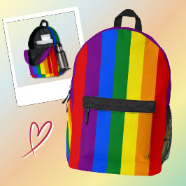 Mochila Impresa Rayas de la bandera arcoíris LGBTQIA+ para el Mes 