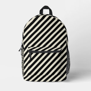 Mochila Impresa Rayas diagonales monocromáticas elegantes en blanc