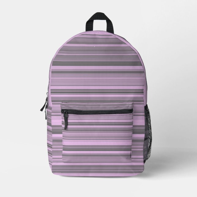 Mochila Impresa Rayas grises moradas (Anverso)
