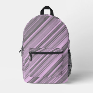 Mochila Impresa Rayas grises moradas