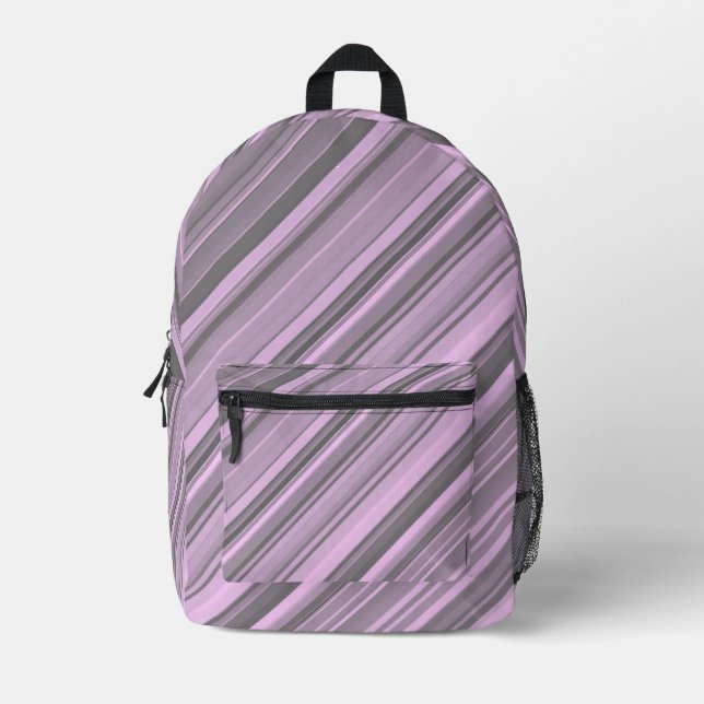 Mochila Impresa Rayas grises moradas (Anverso)