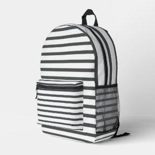 Mochila Impresa Rayas grises y blancas