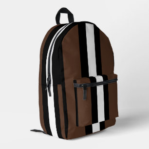 Mochila Impresa Rayas marrones, negras y blancas