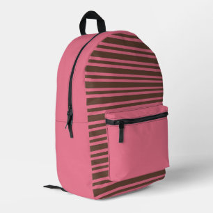 Mochila Impresa Rayas Marrones Rosadas Patrón Continuo