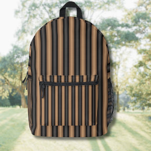 Mochila Impresa Rayas Marrones Tostadas Modernas y Elegantes con P
