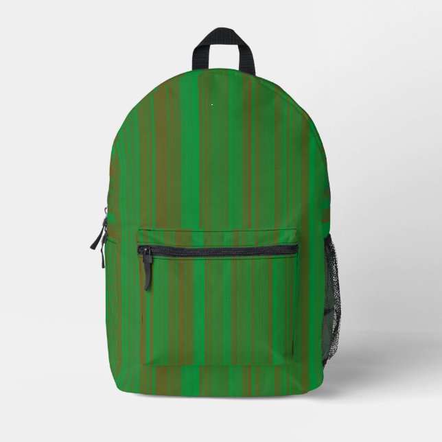 Mochila Impresa Rayas marrones verdes (Anverso)