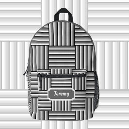 Mochila Impresa Rayas modernas en negro, blanco y gris - personali