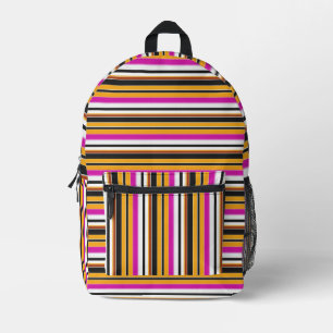 Mochila Impresa Rayas naranjas negras lindas