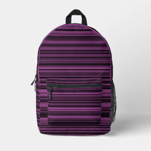 Mochila Impresa Rayas Negras Moradas Abstractas