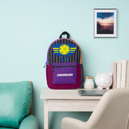 Mochila Impresa Rayas personalizadas Pickleball Morado Burdeos