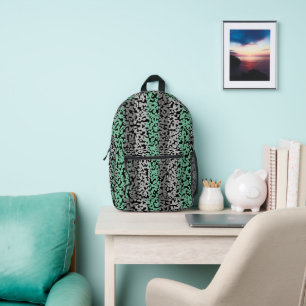 Mochila Impresa Rayas pixeladas digitales de color negro verde mim
