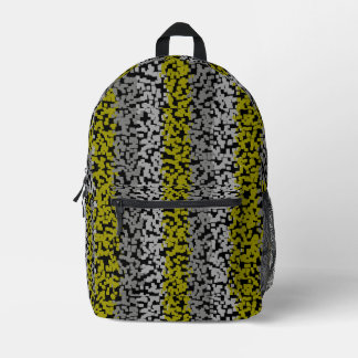 Mochila Impresa Rayas pixeladas digitales negras de color verde ol