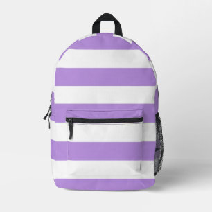 Mochila Impresa Rayas púrpuras, franjas blancas, patrón rayado