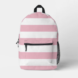 Mochila Impresa Rayas rosas, franjas blancas, patrón rayado