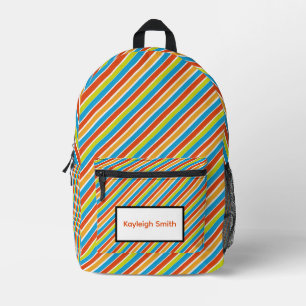 Mochila Impresa Rayas Tropicales Brillantes