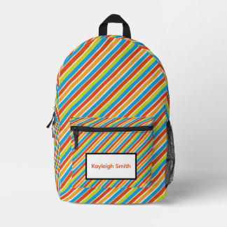 Mochila Impresa Rayas Tropicales Brillantes