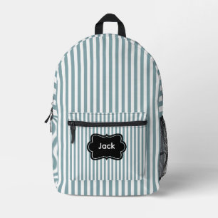 Mochila Impresa Rayas verticales azul verdoso