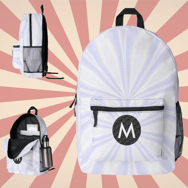 Mochila Impresa Rayo Blanco Monogramado Círculo Negro (Subido por el creador)
