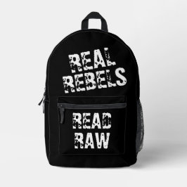 Mochila Impresa Real Rebels Read Raw, Cool Black