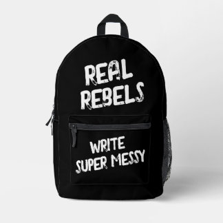 Mochila Impresa Real Rebels Write Super Messy, Cool Black