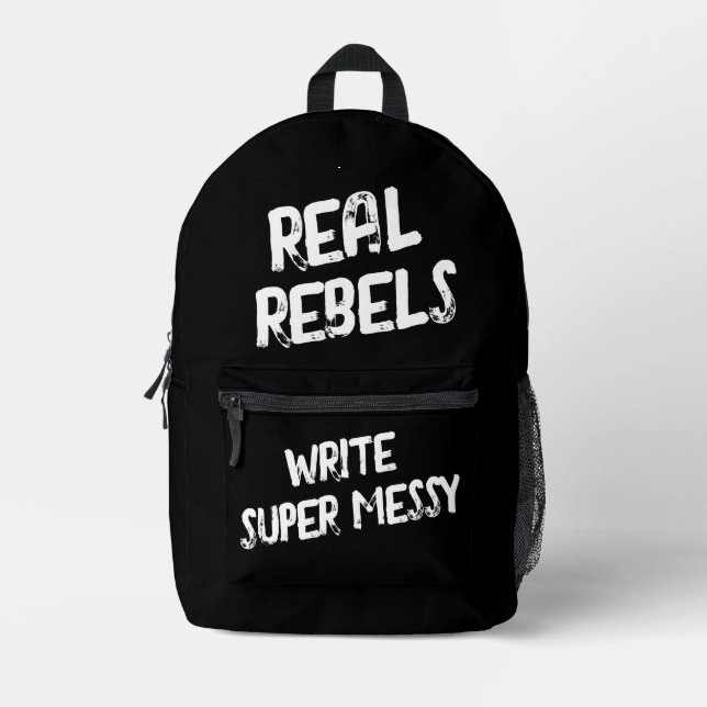 Mochila Impresa Real Rebels Write Super Messy, Cool Black (Anverso)