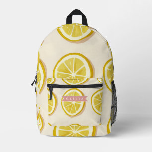 Mochila Impresa Rebanada de limón fresca personalizada Patrón bril