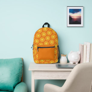 Mochila Impresa Rebanadas de fruta naranja amarilla jugosa y fresc
