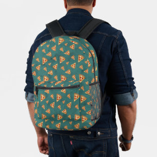 Mochila Impresa Rebanadas de pizza geniales patrón verde azulado v