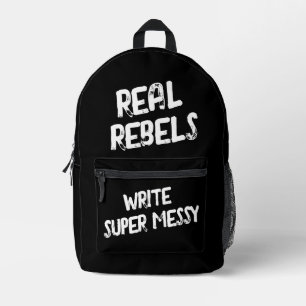 Mochila Impresa Rebeldes Reales Escriben Super Desordenado, Genial