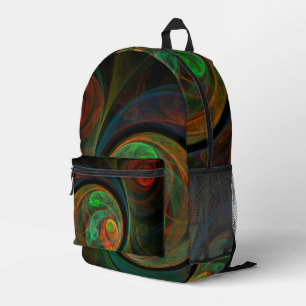 Mochila Impresa Reborn Green Abstract Art