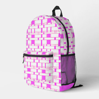 Mochila Impresa Rectángulo Patrón blanco 10