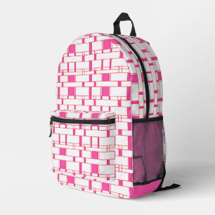Mochila Impresa Rectángulo Patrón blanco 11