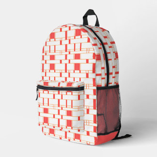 Mochila Impresa Rectángulo Patrón blanco 12