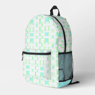 Mochila Impresa Rectángulo Patrón blanco 2