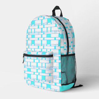 Mochila Impresa Rectángulo Patrón blanco 3